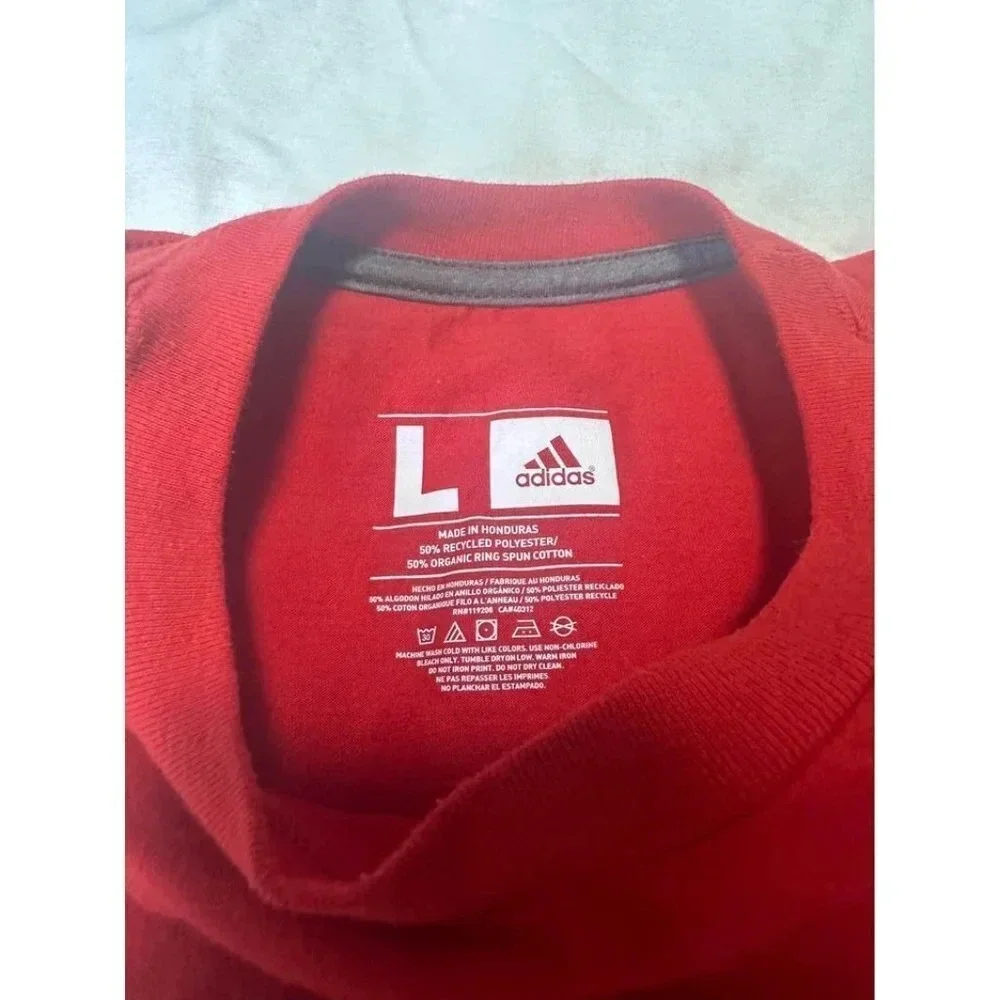adidas Men's Short Sleeve T-Shirt Red Size Large #0450